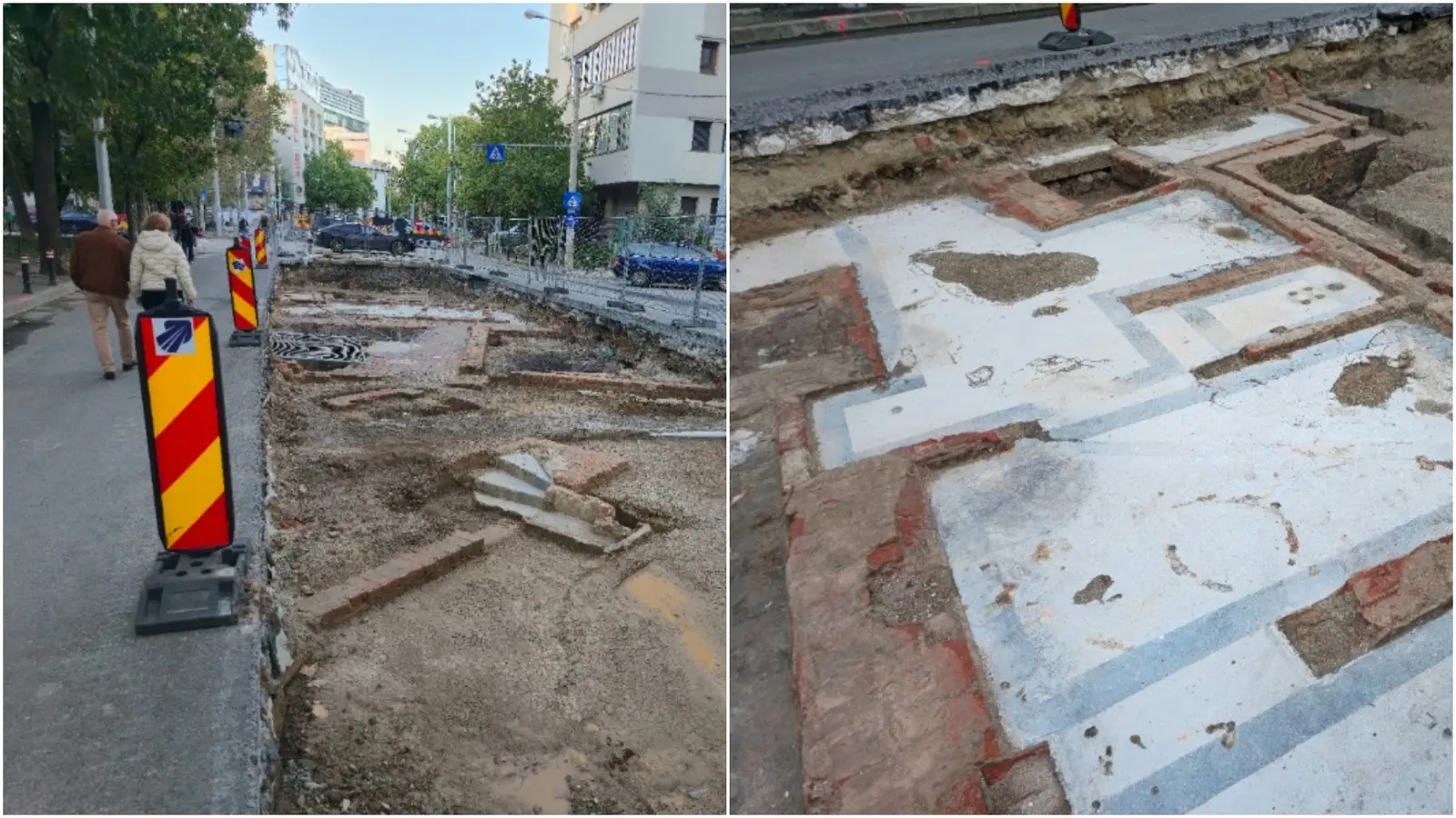 Șantierul tramvaiului de pe Armand Călinescu scoate la iveală beciuri și urme ale casei demolate de Ceaușescu