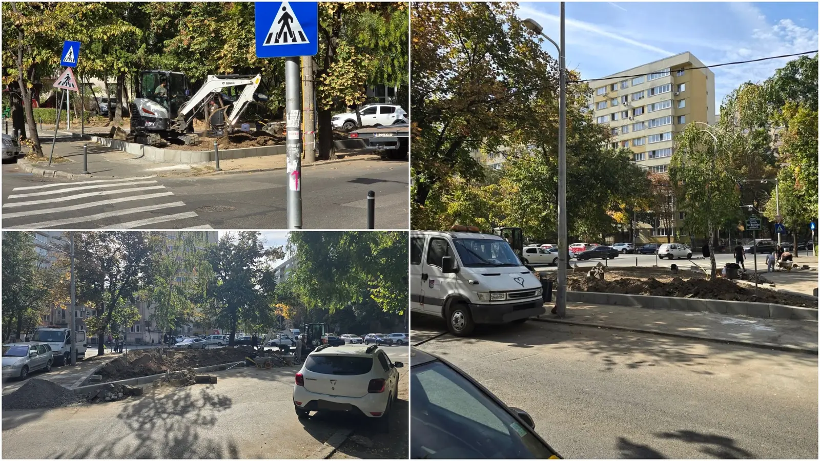Spațiile verzi de pe strada Ion Berindei sunt refăcute după lucrările la rețeaua de țevi