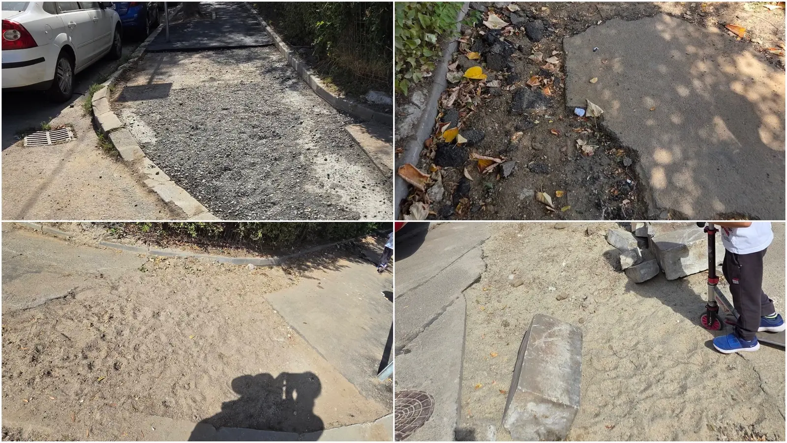 Trotuar spart pe Strada Avionului: pietonii, ocoliți de muncitori și blocați de o săptămână